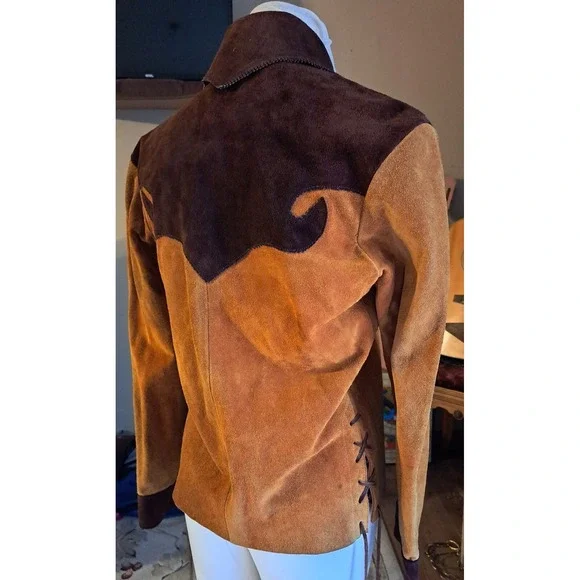Vintage Women's Leather Suede Jacket By ANTLER Sportswear Size 36" Bust - Picture 4 of 12